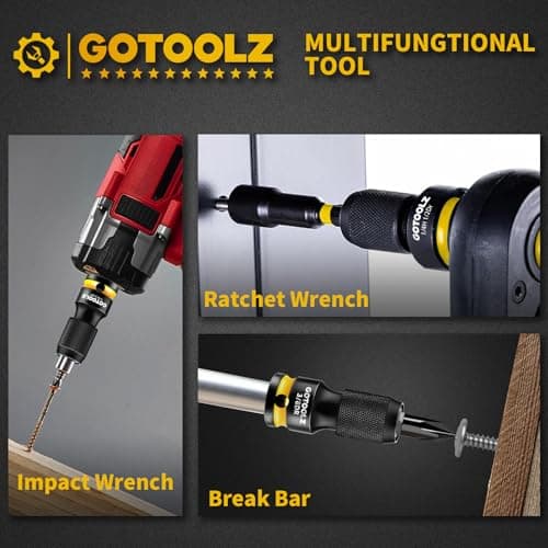 Quick Release Impact Bit Holder, 1/2" 3/8" 1/4" Square Drive Female to 1/4 Inch Hex Adapter, Impact to 1/4 Hex Converter, Socket Adapters for Rapid Attach and Release (HC-3P) - Thumbnail 6