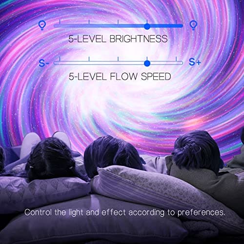 Northern Galaxy Light Aurora Projector with 33 Light Effects, LED Star Projector for Bedroom Home Room Decor, White Noises, Bluetooth Speaker for Parties, Christmas Birthday Gifts for Kids, Jet Black - Thumbnail 6