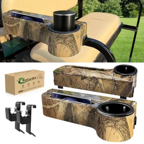 ProCartFit 4th Gen Upgrade Golf Cart Rear Seat Armrest with Cup Holder, UV-Proof Golf Cart Accessories for EZGO, Club Car, Yamaha, All-in-One Arm Rest Fit 1"/1.25" Square Tube, No Drilling - Image 1