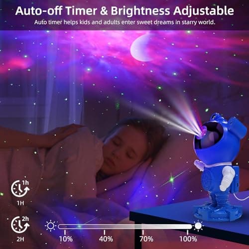 Galaxy Projector Night Light,Bedroom Decoration, LED Lights,Star Projector with Nebula Moon, Bluetooth, White Noise, Remote Control,Gift idea for Boys - Thumbnail 5