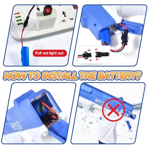 GPPNKC Electric Water Guns for Kids and Adults - Automatic Power Water Pistol with 1000ml Large & 25-33FT Long Range Squirt Guns for Pool Beach Party Outdoor Summer Toys Gift for Boys Girls (2 Pack) - Thumbnail 4