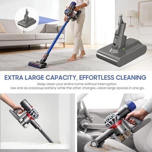 GREATXILI Premium 6500mAh for Dyson V7 Battery Replacement Compatible with SV11 Motorhead Animal Extra Mattress Absolute Trigger Allergy Vacuum Cleaners with 2 Pre-Filters - Thumbnail 6