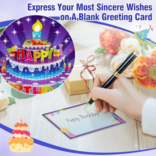 FaCraft Birthday Card for Women Men with LED Light & Music, Blow the Candle - Thumbnail 6