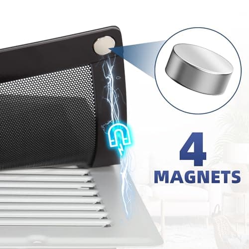 Magnetic Vent Mesh- 4 Pack, 5 x 11 inch Strong Magnetic Vent Screen for Home Floor, Ceiling and Wall Registers, Ventilate While Prevent Objects from Entering, Durable and Solid - Black - Thumbnail 3