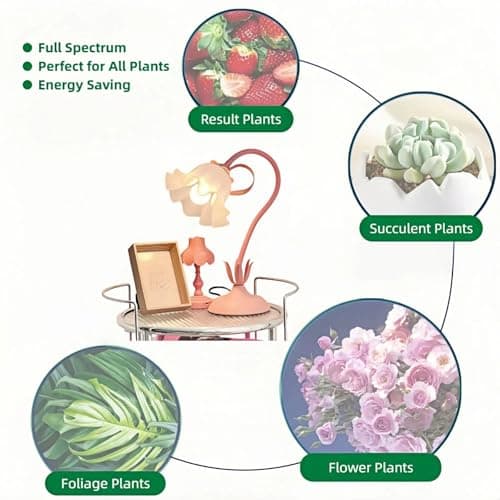 Table Top Grow Light for Indoor Plants – Decorative Desk Plant Light for Succulents Bonsai Cactus, Adjustable Desktop Grow Lights with Base, Cute Office Mini Grow Lamp - Thumbnail 5