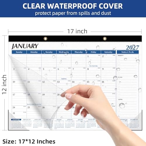 Tcamp Desk Calendar 2026-2027, Large Desktop/Wall Monthly Calendar (Jul. 2026 - Dec. 2027) 17'' x 12'' School Year Desk Planner for Home School Office Desktop - Thumbnail 4