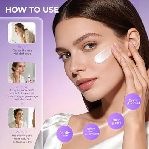 LGUYO Dark Spot Remover for Face & Body - Effective Remedy for Dark Spots & Dark Spot Corrector Cream for Age Spot, Freckles, Melasma, Sun Spot - Even Toning Skin Care for Women and Men - 1.7 Fl Oz - Thumbnail 6