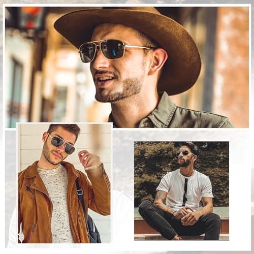 SUNGAIT Men's Polarized Sunglasses Durable Metal Frame for Fishing Driving Golf (Silver Frame/Grey Lens) Metal Frame 0925 YKH - Thumbnail 2