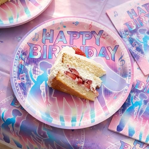 PryXnutra KPOP Demon Movie Hunters Party Tableware Set, 20 Plates (10 * 9in & 10 * 7in), 20 Napkins, 1 Tablecloth, All-in-One Birthday Party Decorations for K POP Fans - Thumbnail 2