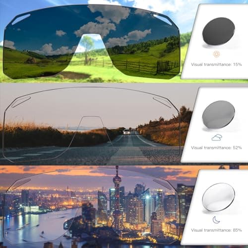 KAPVOE Photochromic Cycling Glasses Sports Sunglasses for Men Women Mountain Bike Sunglasses Clear MTB Bicycle Riding K62 - Thumbnail 3