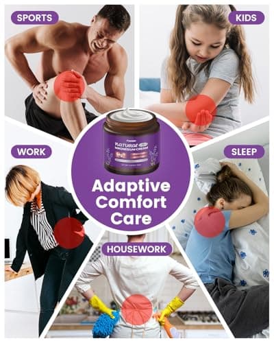 Fioraen Magnesium Lotion for Sleep, Magnesium Cream(300mg/tsp) for Muscle Relief, Magnesium Butter for Deep Hydration with Lavender Oil, Shea Butter, Vitamins E & D3, Gentle for Kid - Thumbnail 6