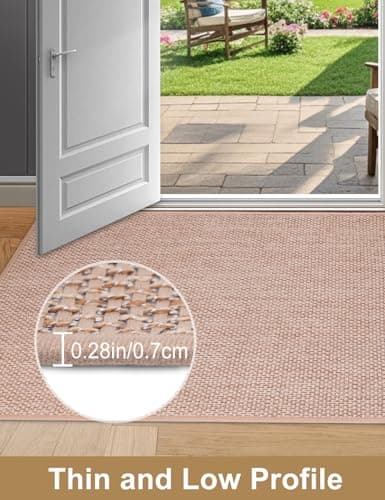 Indoor Door Mat 20"x32" - No Creases Entryway Mat, Low-Profile Dirt Trapper Front Door Mat for Inside Entrance, Non Slip Rubber Backing Inside Doormat for Entryway, Easy Clean Washable (Khaki) - Thumbnail 4
