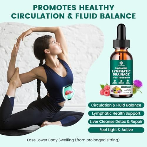 Lymphatic Drainage Drops - 11 in 1 Lymphatic Supplement for Immune, Lymph System & Liver Detox - with Echinacea, Horse Chestnut, Dandelion, Elderberry & Burdock - Raspberry Flavor, Vegan, 2 Fl Oz - Thumbnail 4