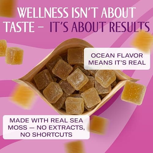 True Sea Moss Gummies – High Potency 4250mg Authentic Sea Moss Gel – Raw & Wildcrafted – Sweetened with Organic Coconut Sugar & Real Passion Fruit Purée – 30 Gummies (30 Servings) - Thumbnail 2
