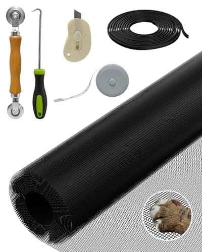 cocobeen Replacement Window Screen Door Repair Kit - 48"x118" Durable Mesh Screen with Tools - DIY Window/Sliding Door/Porch Screens Replacement for Home, RV & Patio - Image 1
