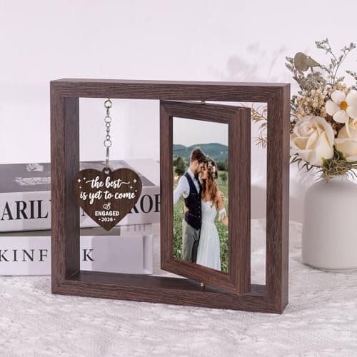 Boiveco Engagement Gifts for Couples Newly Engaged Gift for Him Her, Just Married Couple Engagement Bride to be Fiance Gift for Women Picture Frame 4x6 - Thumbnail 4