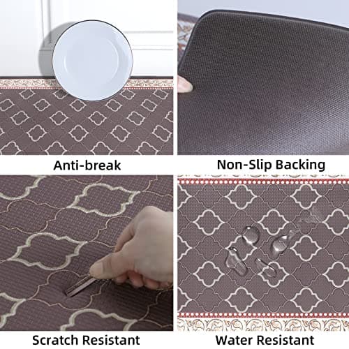 ROTTOGOON Kitchen Floor Mat Set of 2, Cushioned Anti Fatigue Kitchen Mat 20"x32"+20"x59", Non-Slip Waterproof Kitchen Rug, Premium PVC Comfort Kitchen Mats and Rugs for Kitchen, Office, Home, Laundry - Thumbnail 3