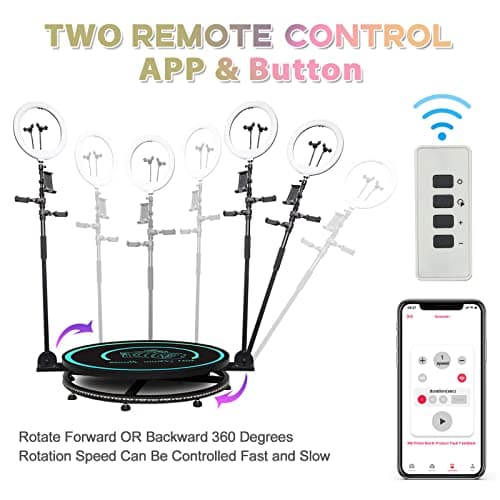MWE 360 Photo Booth Machine for Parties with Flight Case,Logo Customization,Software APP Remote Automatic 360 Spin Camera Video PhotoBooth 80cm for 3-5 People(31.5"+Flight Case) - Thumbnail 4