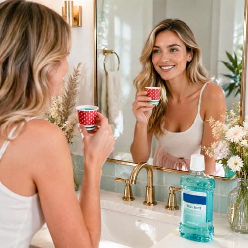 Biotakeware 300 Pack 3 oz Bathroom Paper Cups, Disposable Mouthwash Cups with 4 Mixed Designs, Small Mini Coffee Cups for Bathroom, Party, Picnic, Travel, and Events - Thumbnail 3