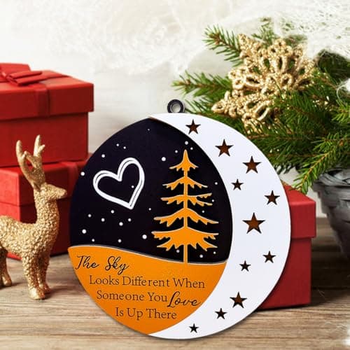 Memorial Ornaments, Memory Ornament, Wooden Christmas in Heaven Ornament, Memorial Gifts for Loss of Mother Father, in Loving Memory Gift, Sympathy Gifts for Loss of Loved One - Thumbnail 6