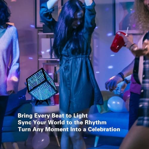 Bixobag RGB Infinity Hyper Cube Light with APP Control - Smart Infinity Mirror Night Light, 16M Colors Music Sync, Gaming Room Decor, Mood Lighting for Bedroom Desk and Party (7 Inches) - Thumbnail 3