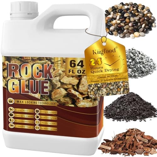 Rock Glue - 64OZ Ultra Strength Mulch Glue for Landscaping, Non-Toxic, Long-Lasting, Gravel Binder for Pea Gravel, Pebbles, Stones for Outdoor Garden Borders, Yard, Paths, Patios - Image 1