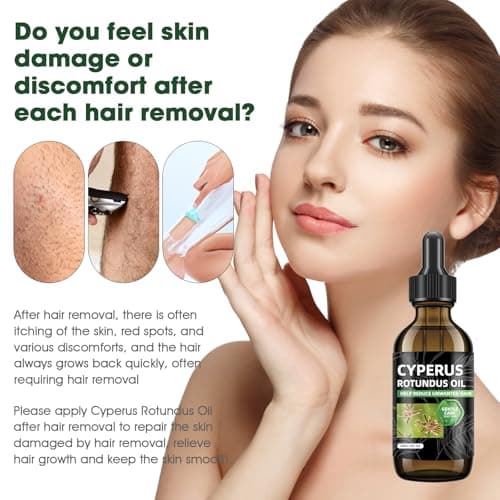 Nodfens Cyperus Rotundus Oil For Hair Removal, 2Pcs 60ML Natural Cyperus Oil For Reducing Body Hair Growth, Moisturizing & Soothing body oil Ideal for All Skin Types - Thumbnail 5