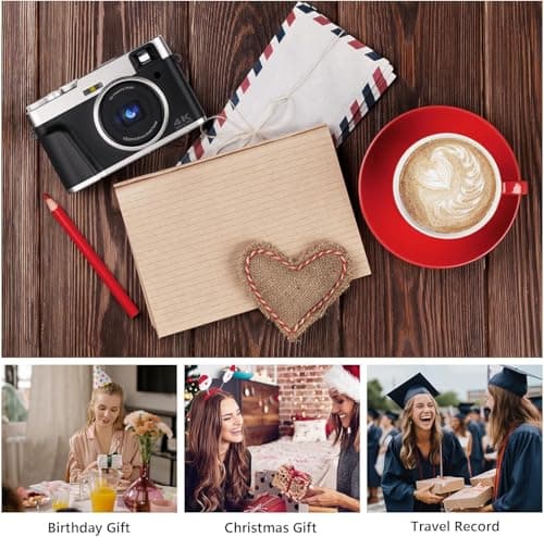 4K Digital Camera for Photography, 48MP Autofocus Vlogging Cameras with 16X Digital Zoom, 2.8" LCD Point and Shoot Camera for YouTube, Anti-Shake Compact Cameras with 32GB Micro SD Card & 2 Batteries - Thumbnail 6