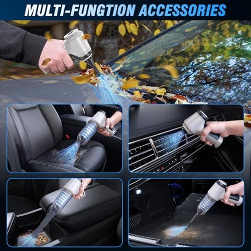 IHE Car Vacuum Cleaner, 15000Pa Handheld Cordless Rechargeable Wet & Dry Vacuum, 120W High Power for Car, Pet, Home, Office Cleaning, Washable HEPA Filter, Multi-Nozzles 01 - Thumbnail 5