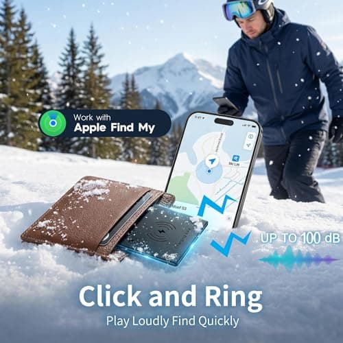 Wallet Tracker Card Apple Find My (iOS Only), Rechargeable Air Tracker Tag, Waterproof Item Finder for Wallet, Bags, Passport, Custom Charger Included, 0.07inch, Men's Gifts - Thumbnail 6