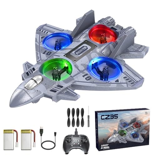 Liorbrix RC Plane Remote Control Airplane for Kids Aged 8+, RC Planes Foam Drones for Adult Kids, Fighter Jet Toy with Lights 360°Flip and Rotation Stunts, Airplane Toy Gifts for Boys - Image 1