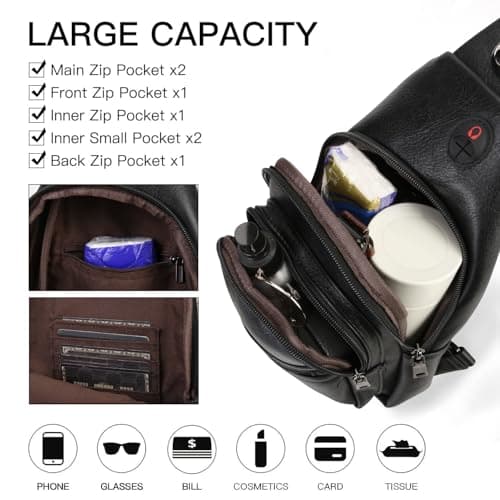 HiChiclife Sling Bag for Women Crossbody Bags for Women Trendy Crossbody purse Fanny Pack Chest Bag for Travel - Thumbnail 4
