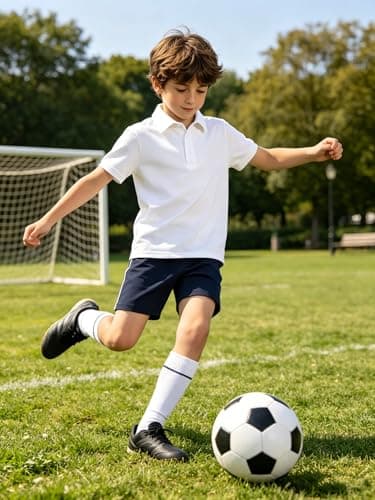 Cozople Boys'School Uniform Short Sleeve Polo Shirt Dry Fit Moisture Wicking Performance Golf Shirts,White,Size 5-6 - Thumbnail 4