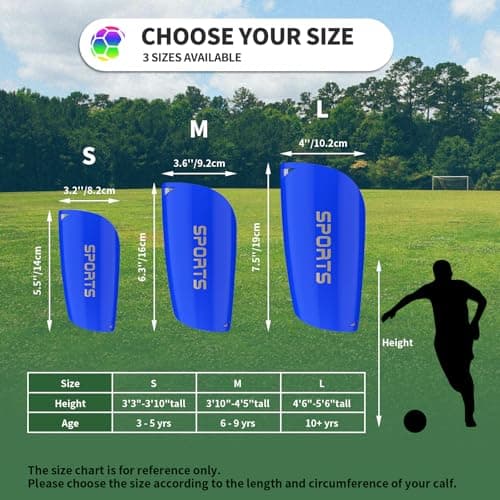 ATHCISE Kids Youth Soccer Shin Guards with Sleeves, Slip in Shinguards Soccer Shin Pads for 3-15 Years Old Boys Girls Child Teens - Thumbnail 6