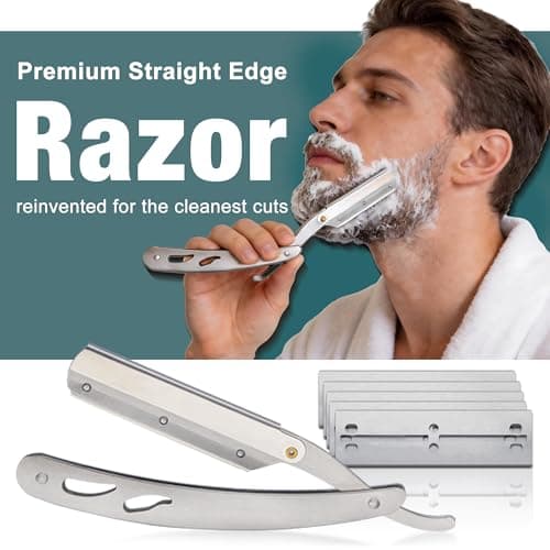 Beard Kit,Beard Grooming Kit for Men W/Straight Razor,2 PACK Beard Oil, Wash, Balm, Brush, Comb, Scissors Mens Birthday Christmas Gifts for Men Boyfriend Husband Beard Trimming Shaving Kit - Thumbnail 3