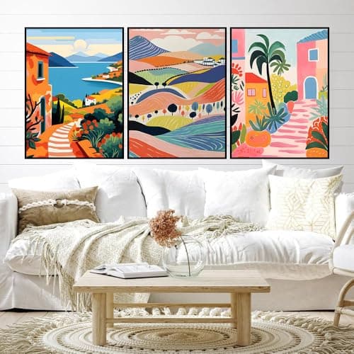 ijbnhd 6 Pack Paint by Numbers Kit for Adults Beginner, Landscape Adult Paint by Number Kits on Canvas Without Frame, Scenery Oil Painting by Numbers for Home Decor Gift 12X16in - Thumbnail 2