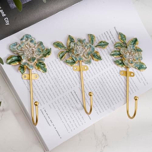 bordorsse Vintage Wall Hooks Decorative Rack Hangers, 3 Pack Metal Wall Mounted Hook for Hanging Coats - Thumbnail 4