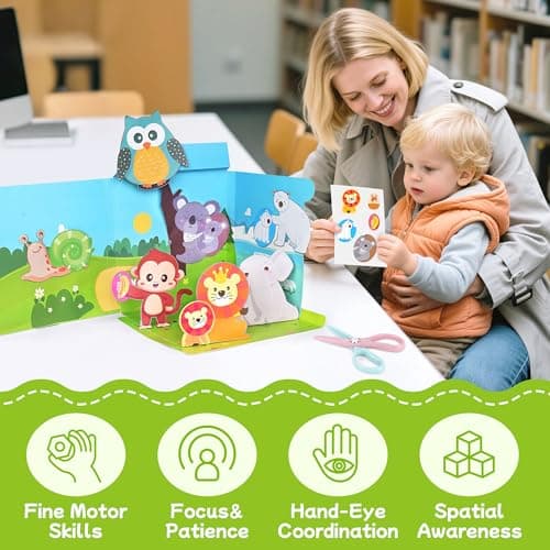 YPLUS Scissor Skills Activity Book for Kids Ages 3–7, 40 Paper Cutting Projects with Safety Scissors, Preschool Paper Craft Supplies for Fine Motor Skills & Art Learning - Thumbnail 6