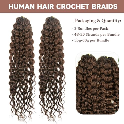 YWIGS Miracle Knots Hair Human Crochet Hair #4 Water Wave 20" 100 Strands - Thumbnail 2
