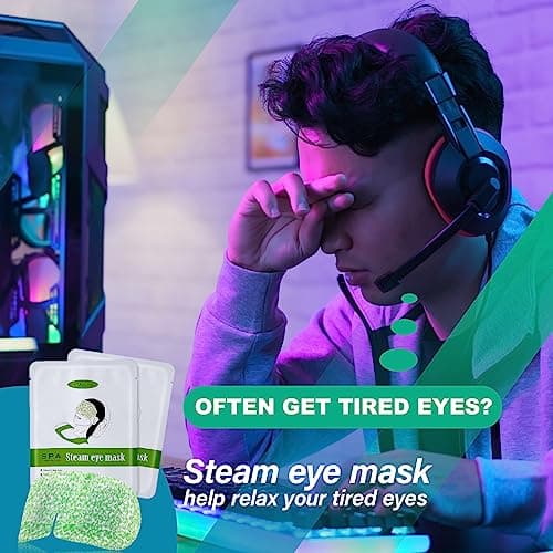 16 Packs Steam Eye Mask,Warm Eye Compress for Dry Eyes Sleep Mask,Hot Auto Heated Eye Masks Relaxing Items for Women Moist Heat for Eyes Soothing Eye Fatigue,Disposable EyeMask for SPA Essentials - Thumbnail 4