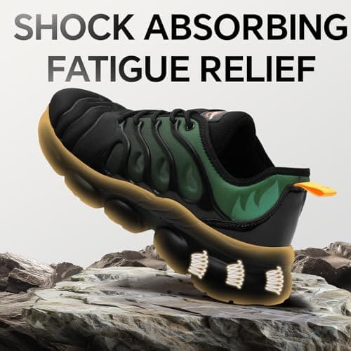 DRRHINO Steel Toe Shoes for Men Women Comfortable Lightweight Work Sneakers for Men Composite Toe Safety Sneakers Men's Slip Resistant Indestructable Construction Safety Shoes - Thumbnail 4