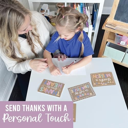 Hadley Designs Bulk Thank You Cards with Envelopes - 54 Kids Thank You Cards For Teachers, Cute Thanks Blank Cards and Envelopes, Fun Appreciation Note Card for Birthday, Baby Shower & Small Business - Thumbnail 6
