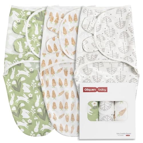 GLLQUEN BABY Swaddle Blanket Sleep Sacks for Newborn - Baby Swaddles 0-3 Months, 3-Pack Newborn Swaddling Sack, Cute Rabbit,Swaddle Wrap, Baby Essentials, Registry & Gift (Small/Medium) - Image 1