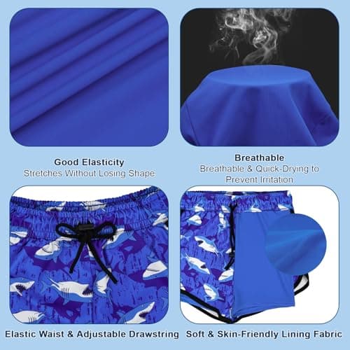 MOEMOE BABY Toddler Rash Guard Boys Swim Trunks Kids Bathing Suit 2 Pieces UPF 50+ for Water Play & Everyday Wear 1 Year Blue - Thumbnail 4