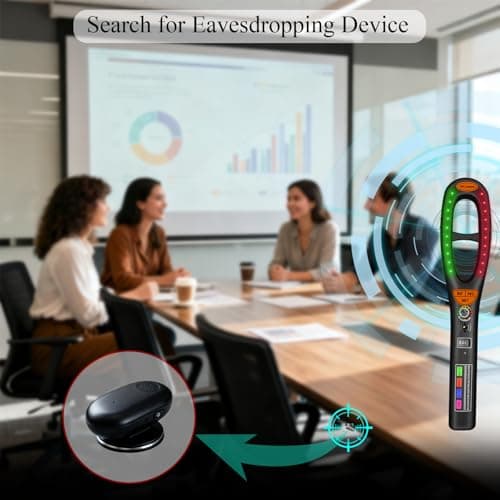 Upgraded Hidden Camera Detector – Electronic Bug Detector & GPS Tracker Finder, RF Signal Scanner, Anti-Spy Portable Rechargeable Hidden Device Detector for Travel, Hotel, Home & Business Security - Thumbnail 4