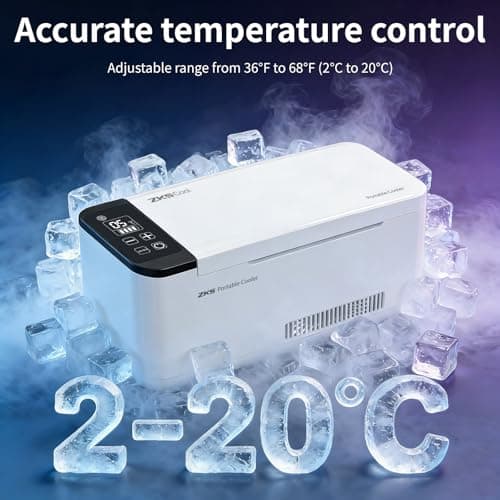 ZKSCool Portable Insulin Cooler Box Smart Rechargeable Mini Medical Case for Insulin, Vaccines, and Medications, 36.6 cu in Capacity, LCD Display,Travel Drug Cooler for Insulin, FAA-Approved - Thumbnail 3