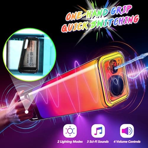 Electric Water Blaster, Powerful Water Gun with RGB Light Sound, Automatic Squirt Gun for Adults Kids, Rechargeable Battery, Up to 25 FT Range, Summer Outdoor Toys for Beach Pool Game - Thumbnail 6