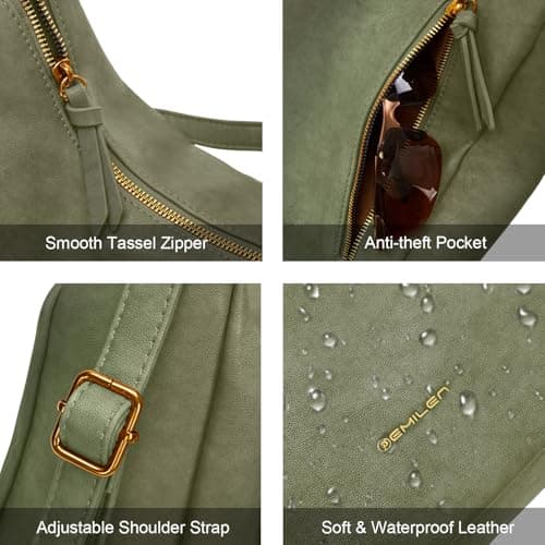 Women Hobo Bag Faux Leather Tote Handbags Clutch Purses Fashion Crossbody Bag Shoulder Bags - Thumbnail 5