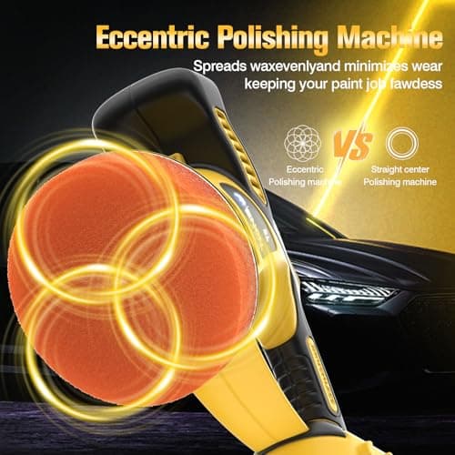 Buffer Polisher, 6 Inch Cordless Car Buffer Polisher Kit Dual Action Random Orbital Polishing with 6-Speed 2300-6000RPM for Auto Detailing, Waxing & Paint Correction - Thumbnail 3
