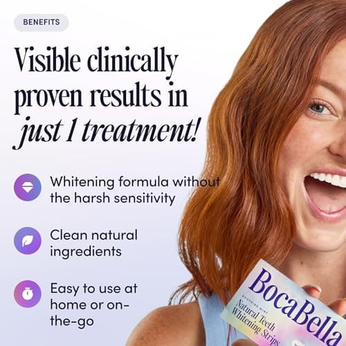 Teeth Whitening Strips for Sensitive Teeth – Natural, Peroxide-Free & Enamel-Safe | Clinically Tested Papaya & Pineapple Enzymes + Aloe & Coconut Oil | 14 Treatments for a Brighter, Whiter Smile - Thumbnail 2